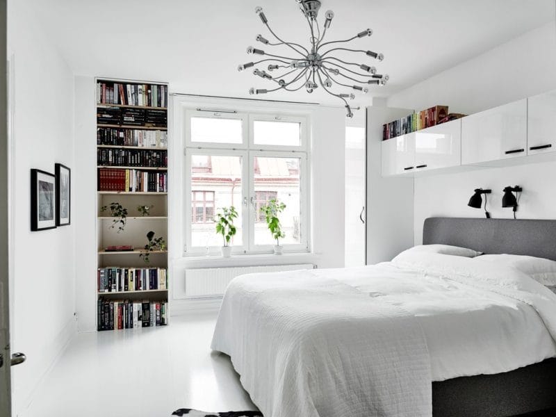 Черно-белая спальня — способы оформления гармоничного дизайна на 65 фото #21
