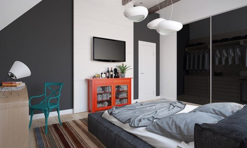 Черно-белая спальня — способы оформления гармоничного дизайна на 65 фото #31