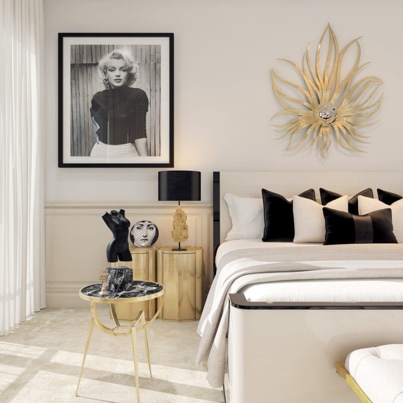 Черно-белая спальня — способы оформления гармоничного дизайна на 65 фото #53