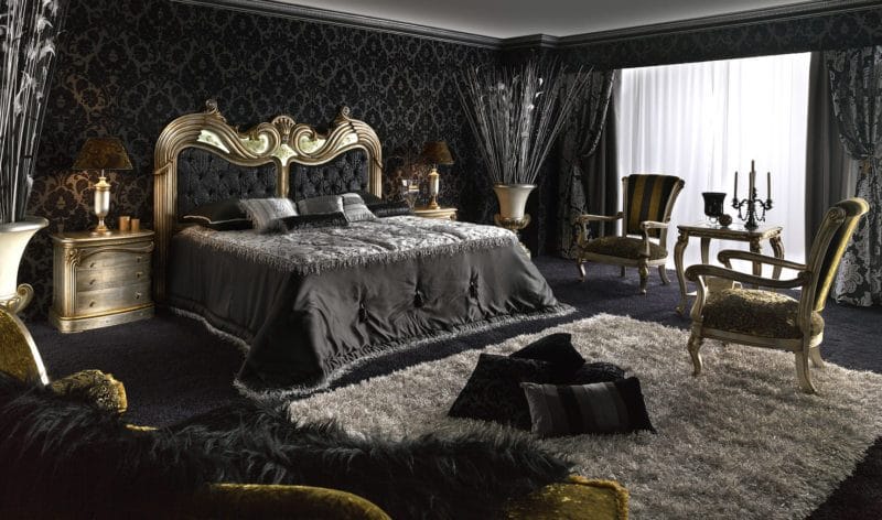 Черно-белая спальня — способы оформления гармоничного дизайна на 65 фото #55