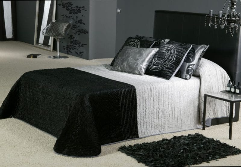 Черно-белая спальня — способы оформления гармоничного дизайна на 65 фото #56