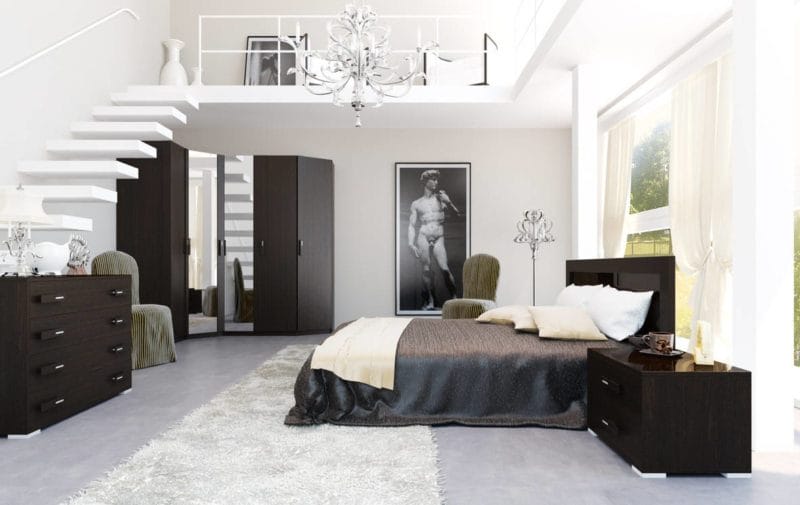 Черно-белая спальня — способы оформления гармоничного дизайна на 65 фото #19