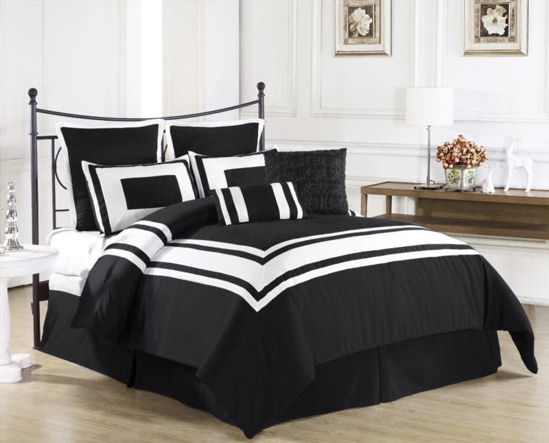 Черно-белая спальня — способы оформления гармоничного дизайна на 65 фото #35