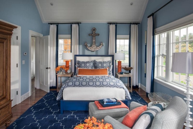 Синяя спальня — особенности оформления спальни в синих тонах на 70 фото #21