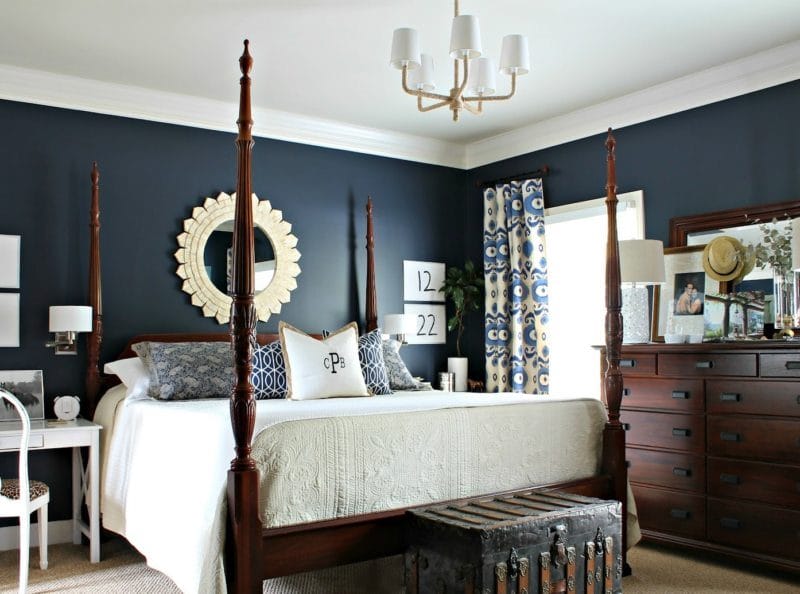 Синяя спальня — особенности оформления спальни в синих тонах на 70 фото #3