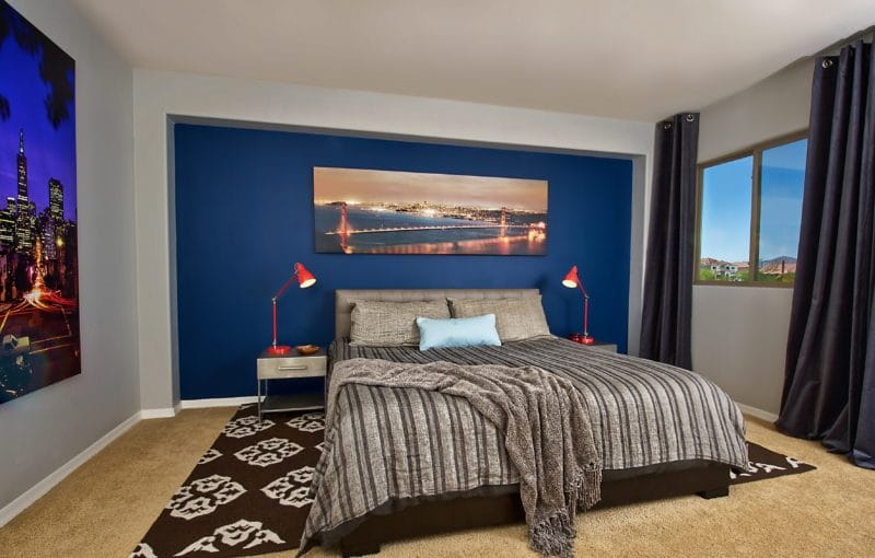 Синяя спальня — особенности оформления спальни в синих тонах на 70 фото #12