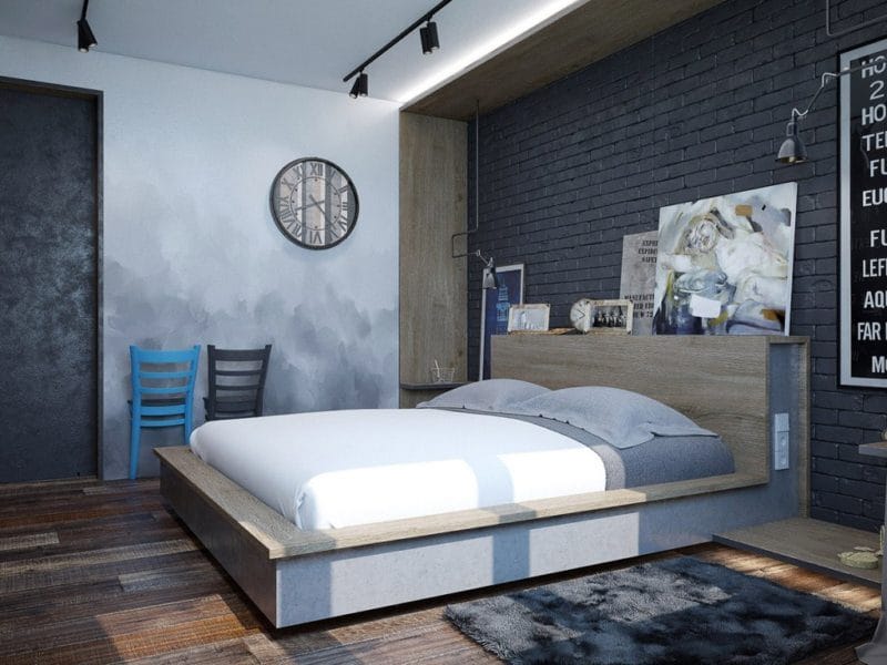 Синяя спальня — особенности оформления спальни в синих тонах на 70 фото #14