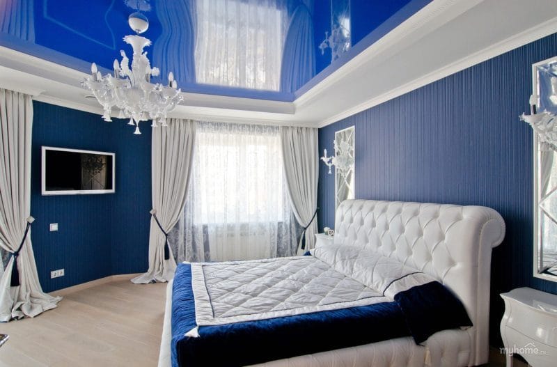 Синяя спальня — особенности оформления спальни в синих тонах на 70 фото #7