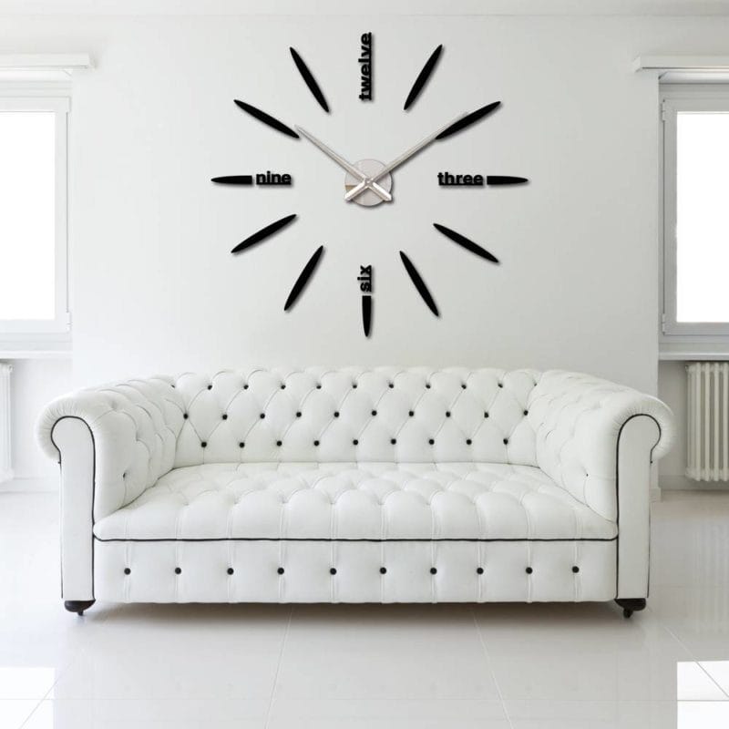 Часы для гостиной — интересный декор для дизайна гостиной (65 фото идей) #57
