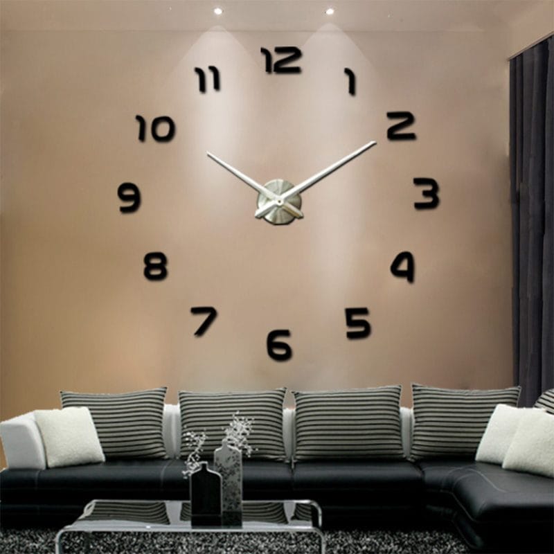 Часы для гостиной — интересный декор для дизайна гостиной (65 фото идей) #66