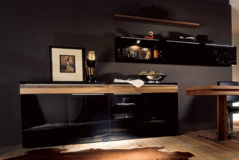 Черная гостиная — стильный, монохромный дизайн на 100 фото #36
