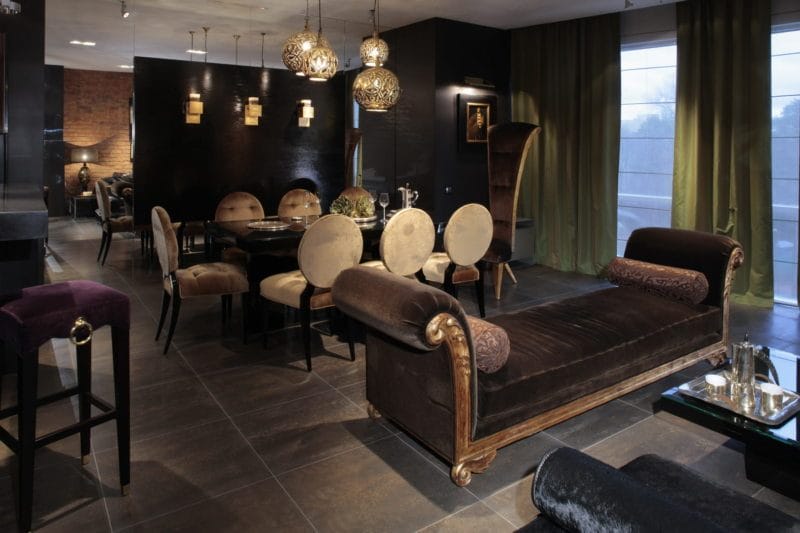 Черная гостиная — стильный, монохромный дизайн на 100 фото #37