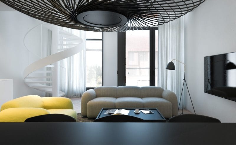Черная гостиная — стильный, монохромный дизайн на 100 фото #39