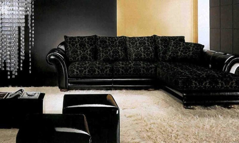 Черная гостиная — стильный, монохромный дизайн на 100 фото #45