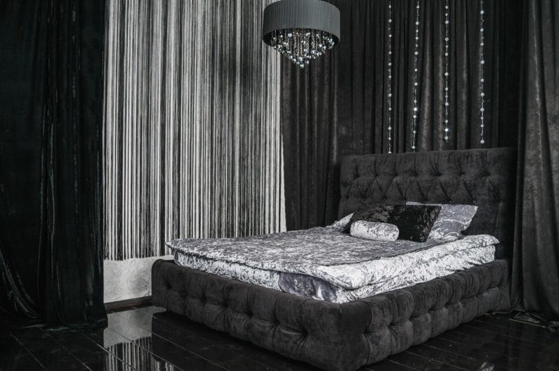 Черная спальня — 100 фото эксклюзивного дизайна спальни черного цвета #3