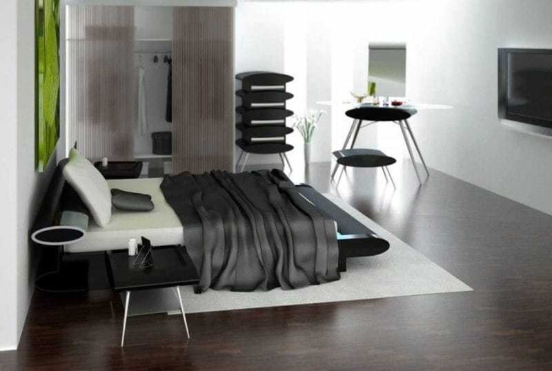 Черная спальня — 100 фото эксклюзивного дизайна спальни черного цвета #10