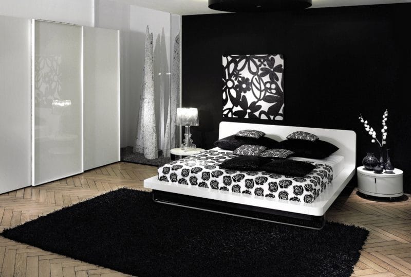 Черная спальня — 100 фото эксклюзивного дизайна спальни черного цвета #13