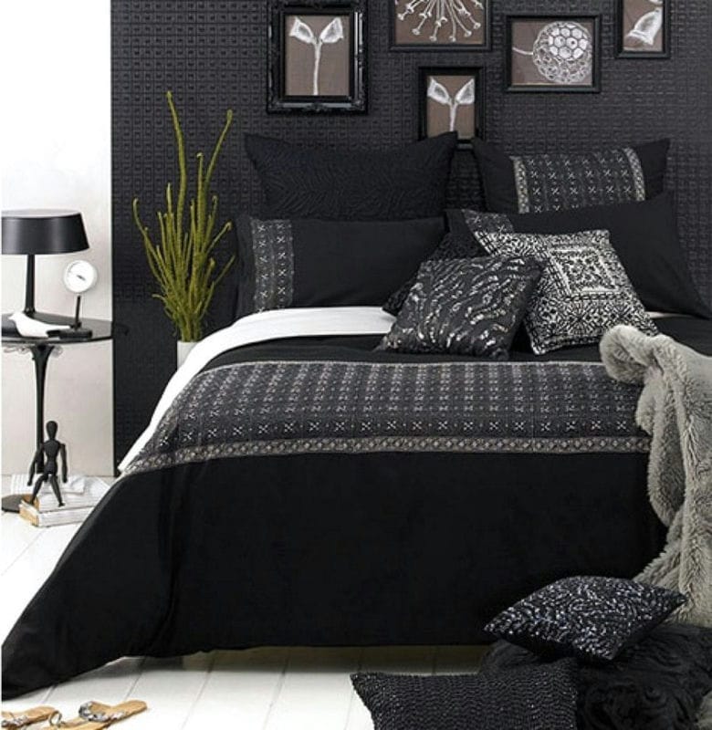 Черная спальня — 100 фото эксклюзивного дизайна спальни черного цвета #47