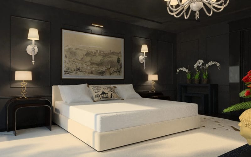 Черная спальня — 100 фото эксклюзивного дизайна спальни черного цвета #14