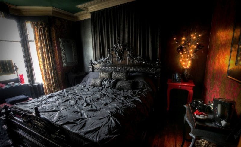 Черная спальня — 100 фото эксклюзивного дизайна спальни черного цвета #7