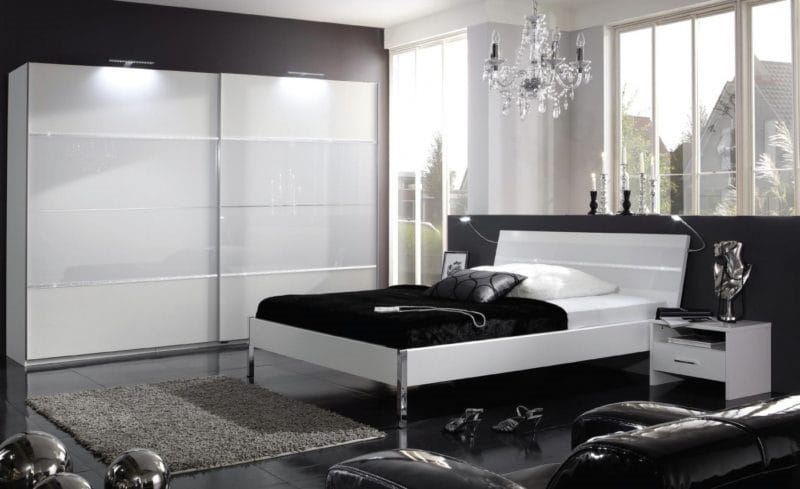 Черная спальня — 100 фото эксклюзивного дизайна спальни черного цвета #60