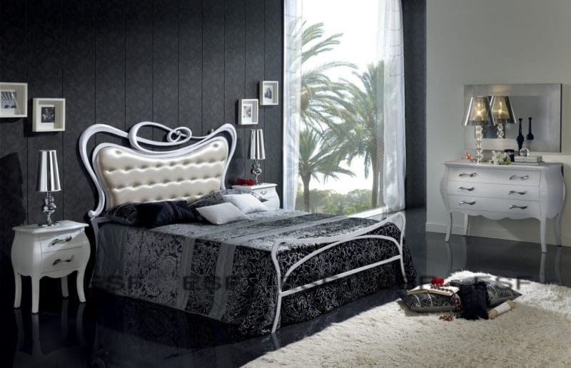Черная спальня — 100 фото эксклюзивного дизайна спальни черного цвета #62