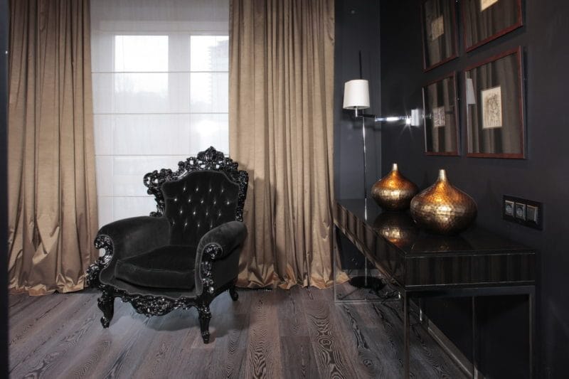 Черная спальня — 100 фото эксклюзивного дизайна спальни черного цвета #6