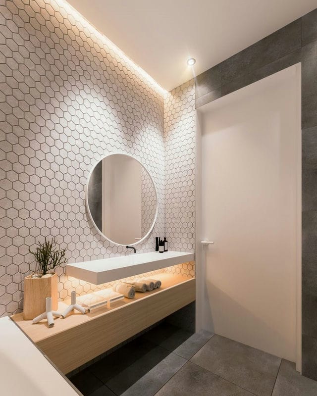 Дизайн ванной 2022 годов — 150 фото элегантного оформления в современном стиле #40
