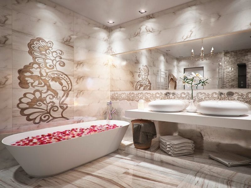 Дизайн ванной 2022 годов — 150 фото элегантного оформления в современном стиле #43