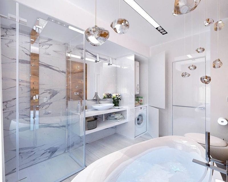 Дизайн ванной 2022 годов — 150 фото элегантного оформления в современном стиле #20