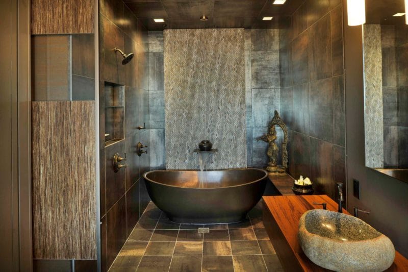 Дизайн ванной 2022 годов — 150 фото элегантного оформления в современном стиле #11