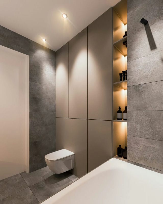 Дизайн ванной 2022 годов — 150 фото элегантного оформления в современном стиле #57