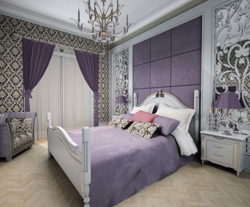 Фиолетовая спальня — роскошный дизайн со вкусом (75 фото) #64