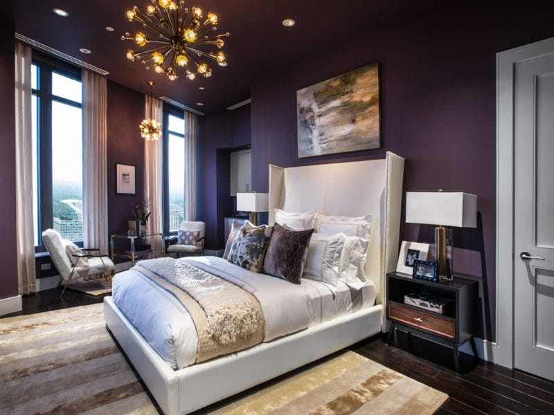 Фиолетовая спальня — роскошный дизайн со вкусом (75 фото) #30