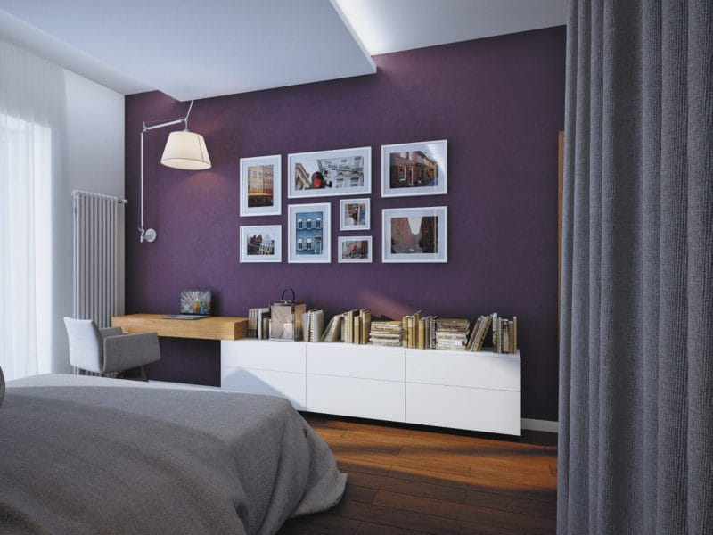 Фиолетовая спальня — роскошный дизайн со вкусом (75 фото) #37