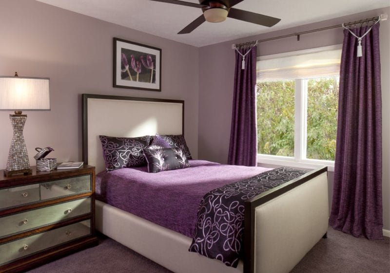 Фиолетовая спальня — роскошный дизайн со вкусом (75 фото) #53