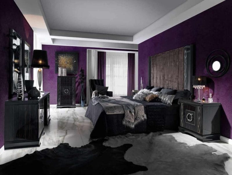 Фиолетовая спальня — роскошный дизайн со вкусом (75 фото) #55