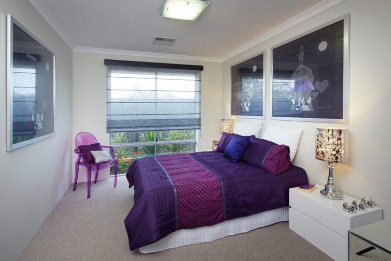 Фиолетовая спальня — роскошный дизайн со вкусом (75 фото) #60
