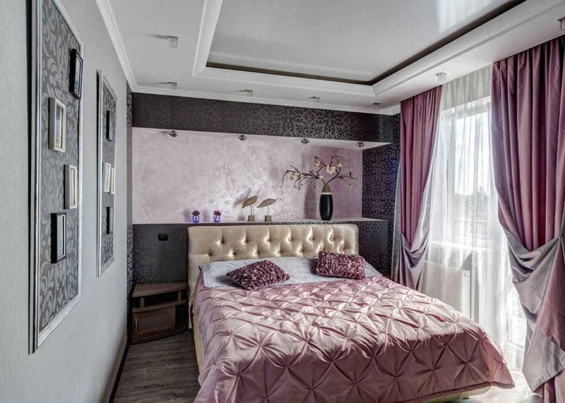 Фиолетовая спальня — роскошный дизайн со вкусом (75 фото) #43