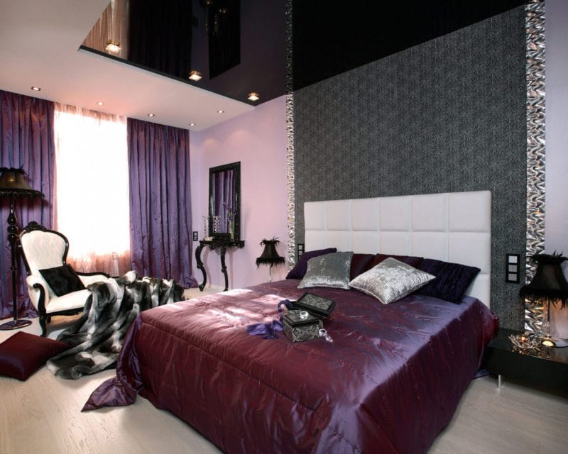Фиолетовая спальня — роскошный дизайн со вкусом (75 фото) #49