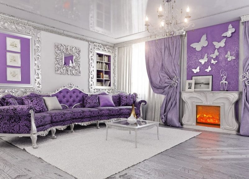 Фиолетовая гостиная — практические советы идеального сочетания (77 фото) #49