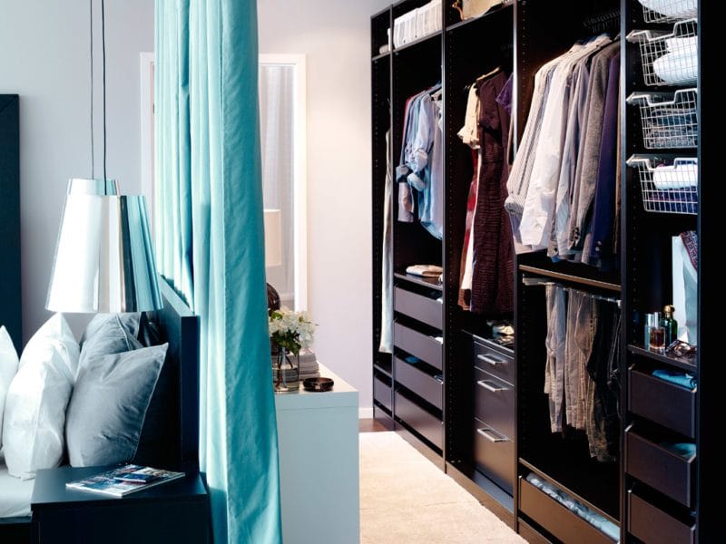 Гардеробная в спальне — советы какой она должна быть! 77 фото готового дизайна гардеробной. #7