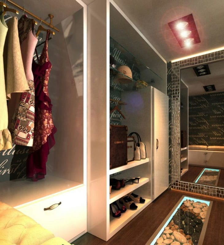 Гардеробная в спальне — советы какой она должна быть! 77 фото готового дизайна гардеробной. #44