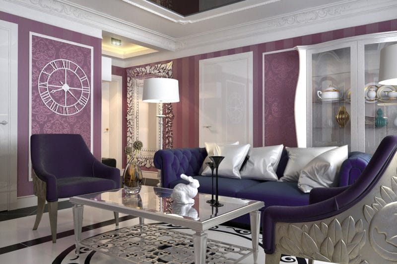 Фиолетовая гостиная — практические советы идеального сочетания (77 фото) #50