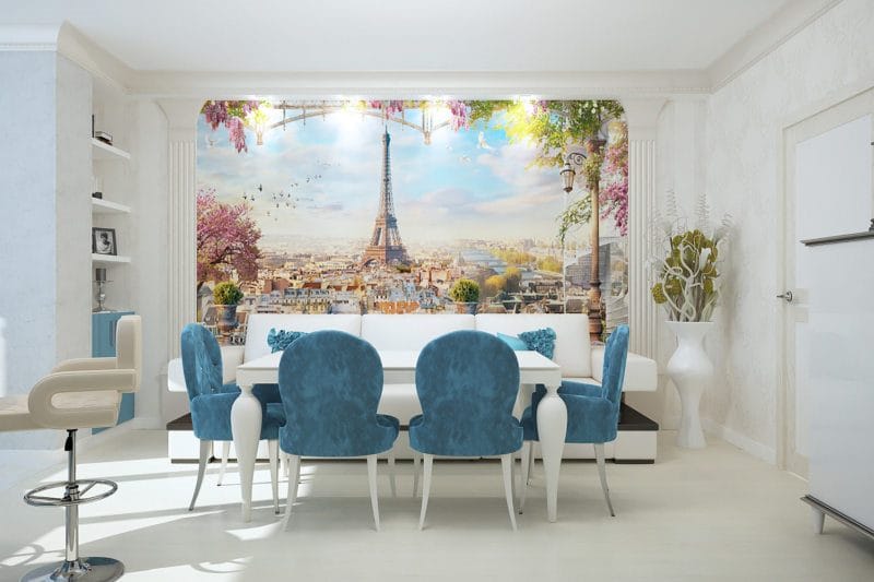 Голубая гостиная — 45 фото идей уютного дизайна с голубыми оттенками #13