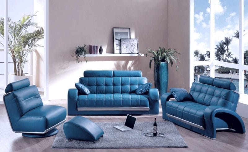 Голубая гостиная — 45 фото идей уютного дизайна с голубыми оттенками #14