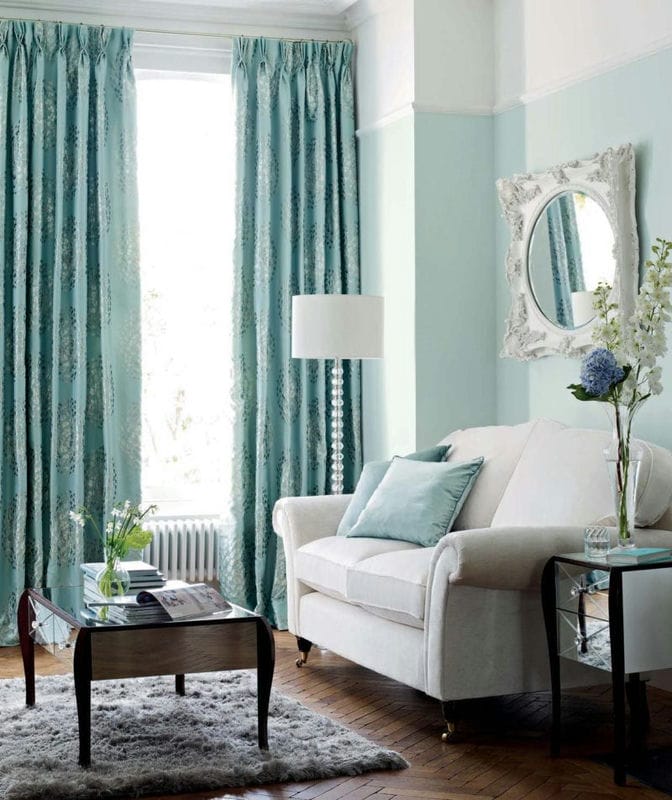Голубая гостиная — 45 фото идей уютного дизайна с голубыми оттенками #50