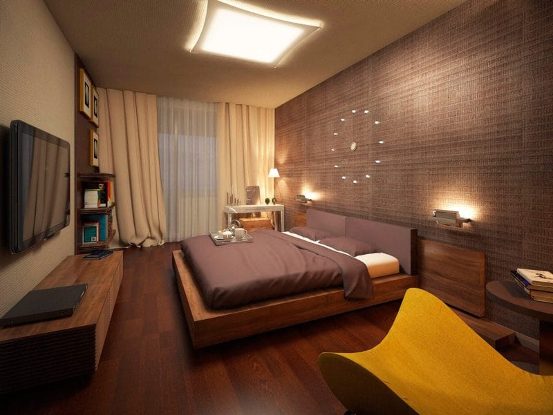 Коричневая спальня — эффектный дизайн с умом! (97 фото) #22