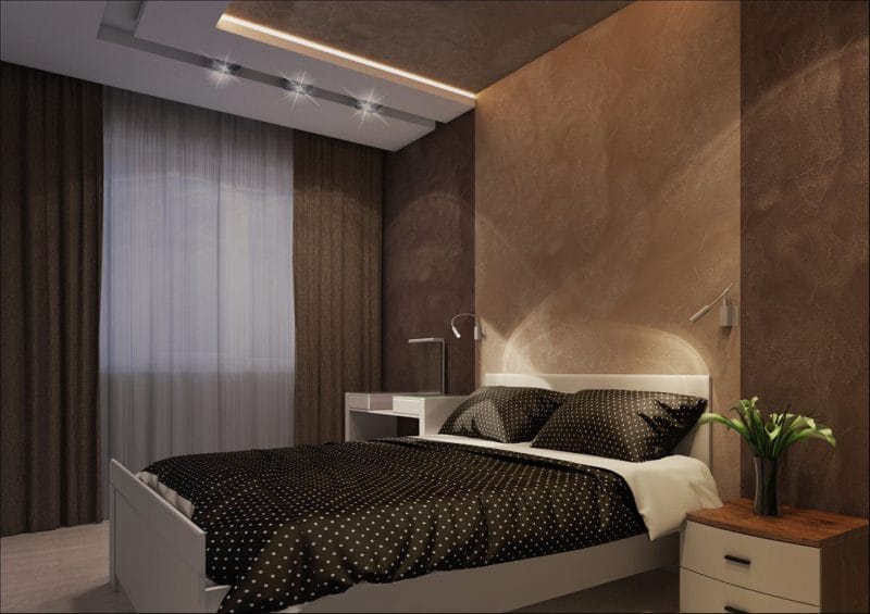 Коричневая спальня — эффектный дизайн с умом! (97 фото) #30