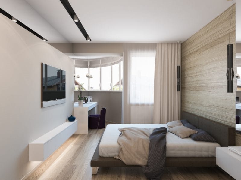 Коричневая спальня — эффектный дизайн с умом! (97 фото) #53